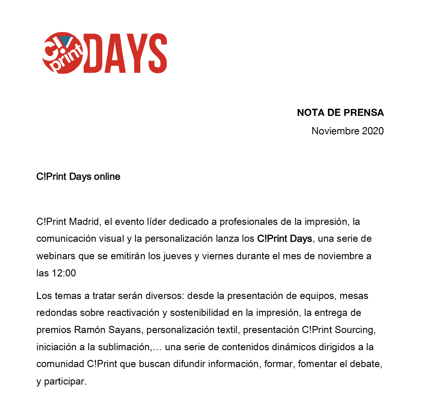 nota de prensa_Cprint Days